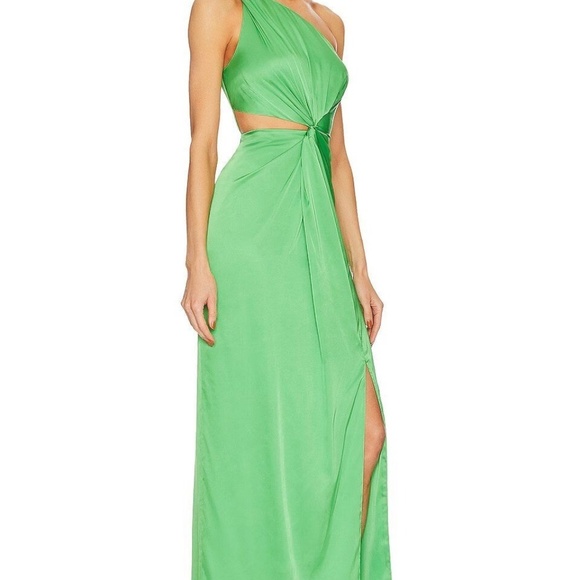 New w/Tags!! Amur Deena One Shoulder Gown in Green Daylily, size 4 - Picture 3 of 16